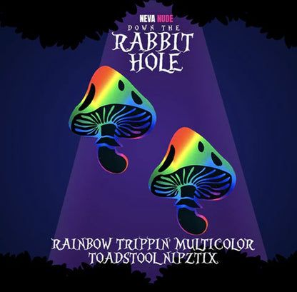 Rainbow Trippin' Psychedelic Toadstool Nipple Cover Pasties | 672975644451 | Available at EroticWarehouse.com