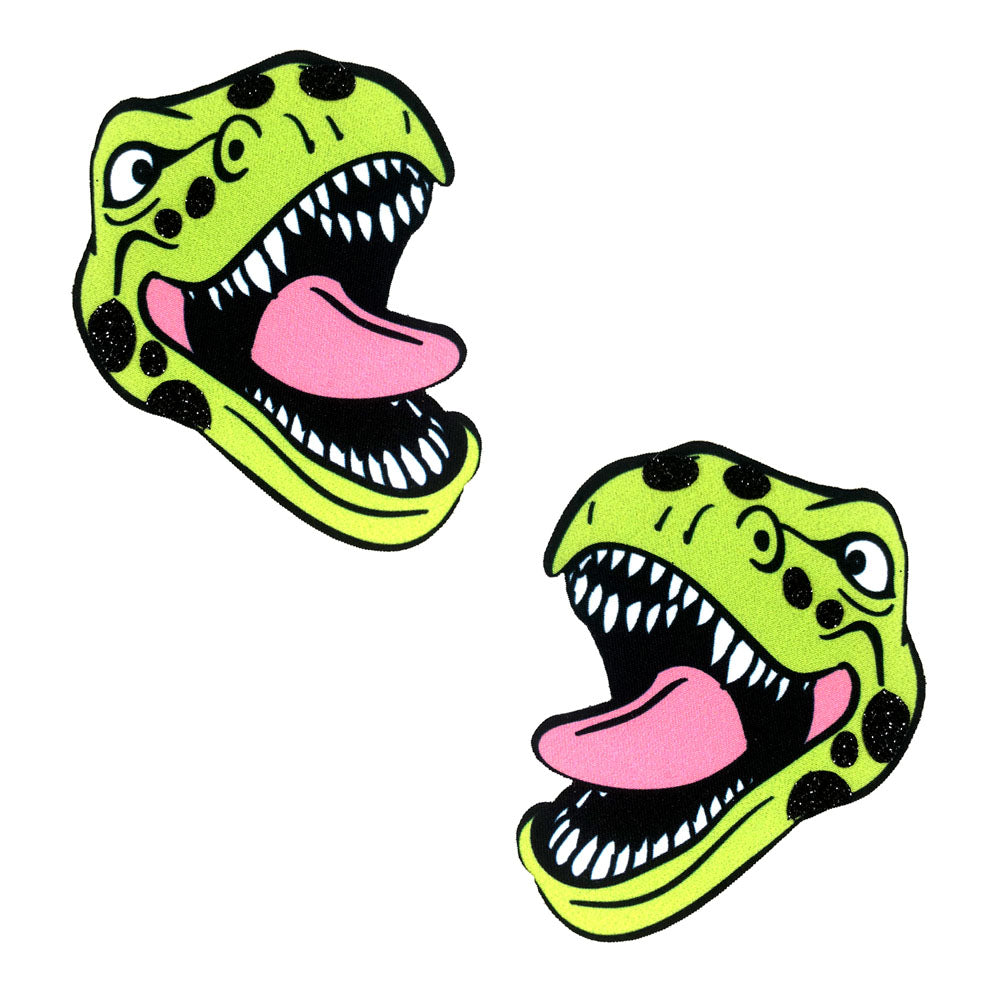 Freaking Awesome Sexy T-Rexy Dino Glitter Nipztix Pasties | 689855877717 | Available at EroticWarehouse.com