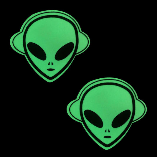 Glow in the Dark Alien Pasties | 672975005658 | Available at EroticWarehouse.com
