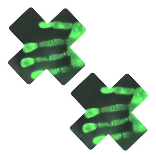 Neon Greeny Temperature Reactive X Factor Nipple Cover Pasties | 810121170144 | Available at EroticWarehouse.com