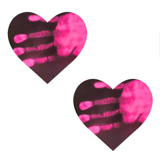 Neon Pinky Tink Temperature Reactive Heart Nipple Cover Pasties | 810121170175 | Available at EroticWarehouse.com