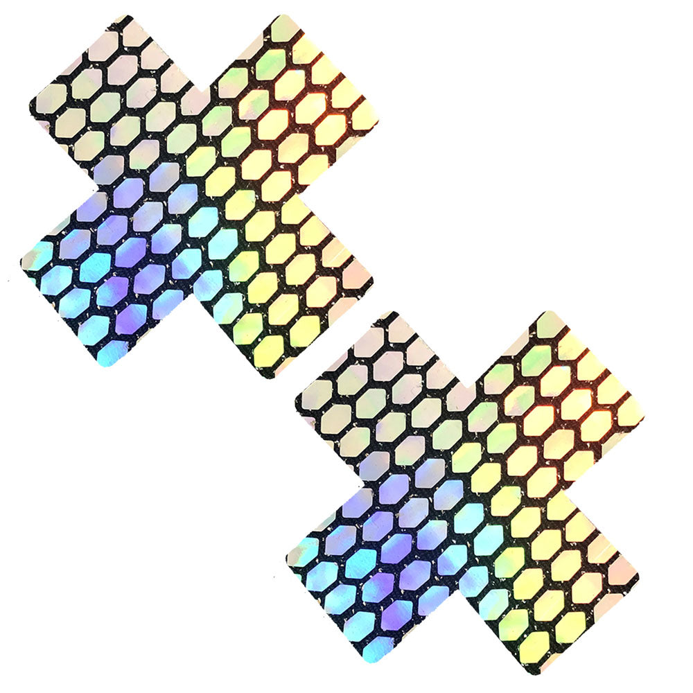 Mirrored Mayhem Super Holographic X Factor Nipztix Pasties | 672975005450 | Available at EroticWarehouse.com