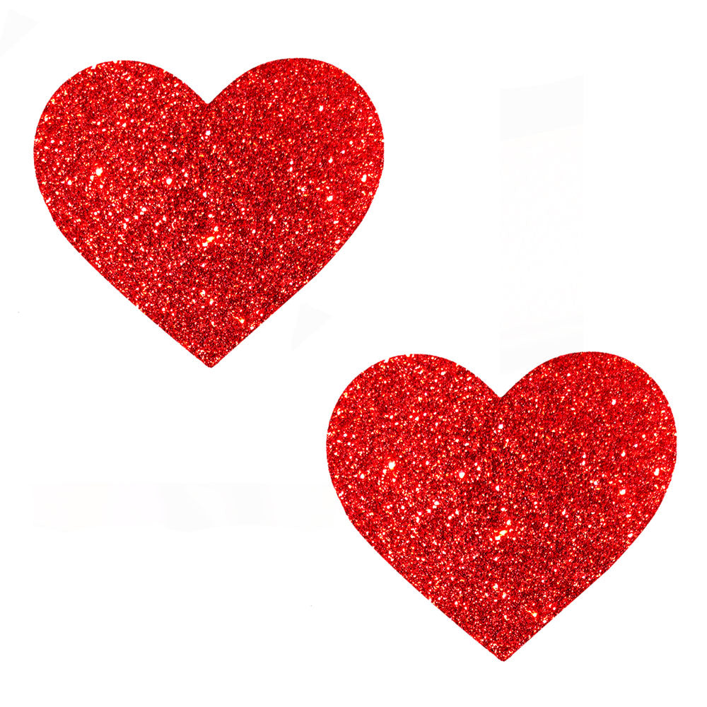 Ravish Me Red Glitter I Heart U Nipztix Pasties | 733074136817 | Available at EroticWarehouse.com