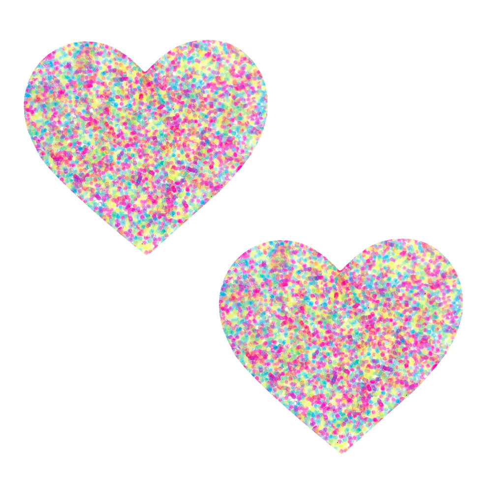 Sprankles Neon Blacklight Glitter I Heart U Nipztix Pasties | 672975005115 | Available at EroticWarehouse.com