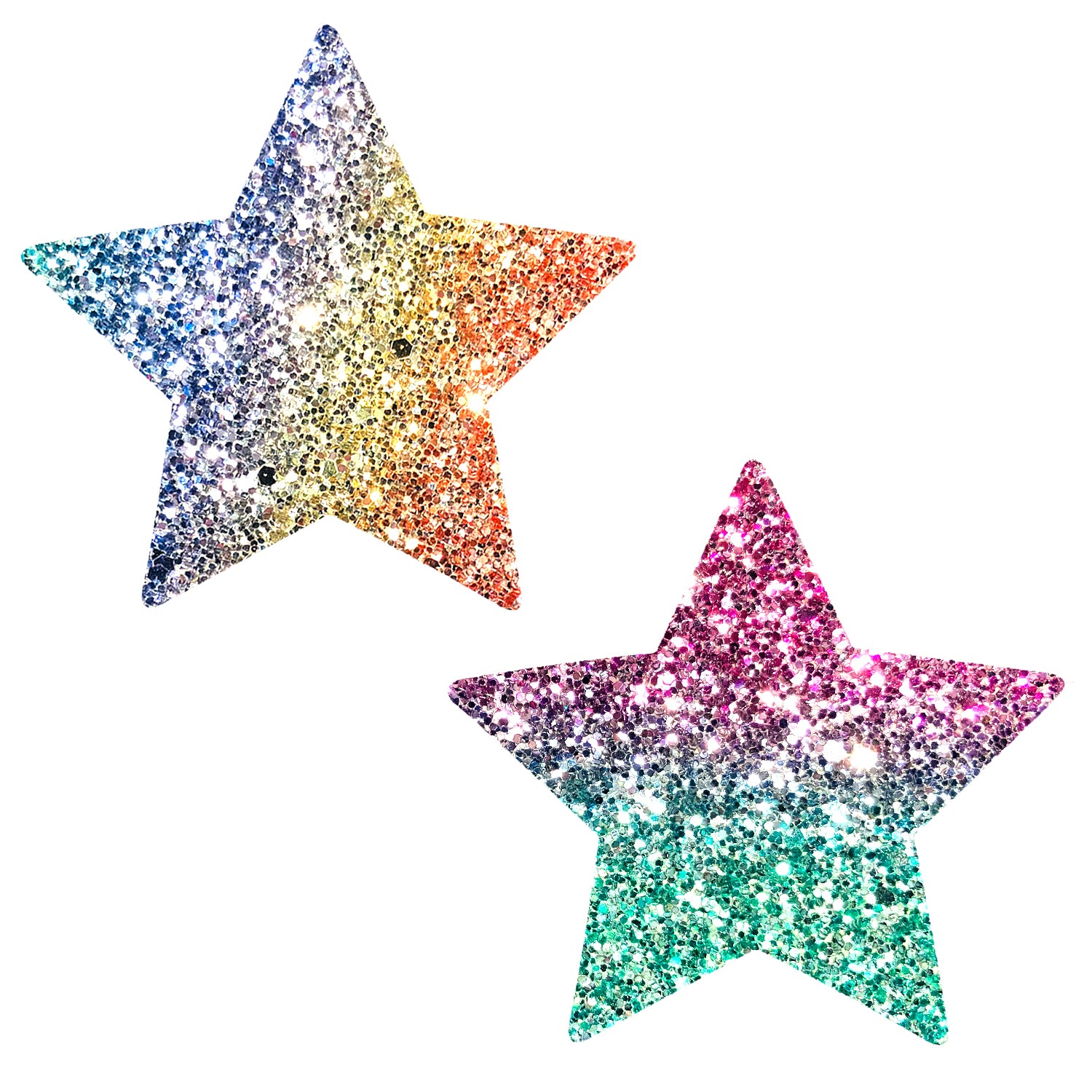 Super Sparkle Rock Kandi Chunky Rainbow Glitter Starry Nights Nipztix Pasties | 045923593055 | Available at EroticWarehouse.com