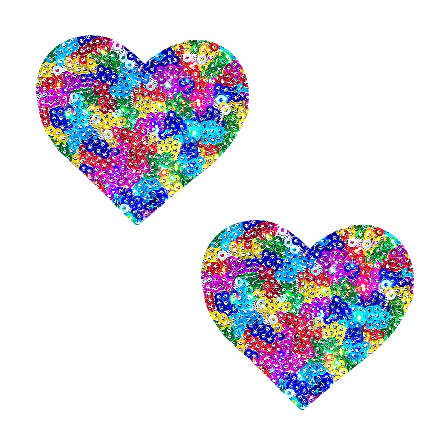 Unipoo Sparkle Sequin Multicolor I Heart U Nipztix Pasties | 045923592485 | Available at EroticWarehouse.com