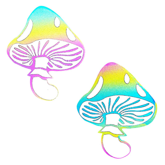 Rainbow Reflective Toadstool Nipple Cover Pasties | 672975644499 | Available at EroticWarehouse.com