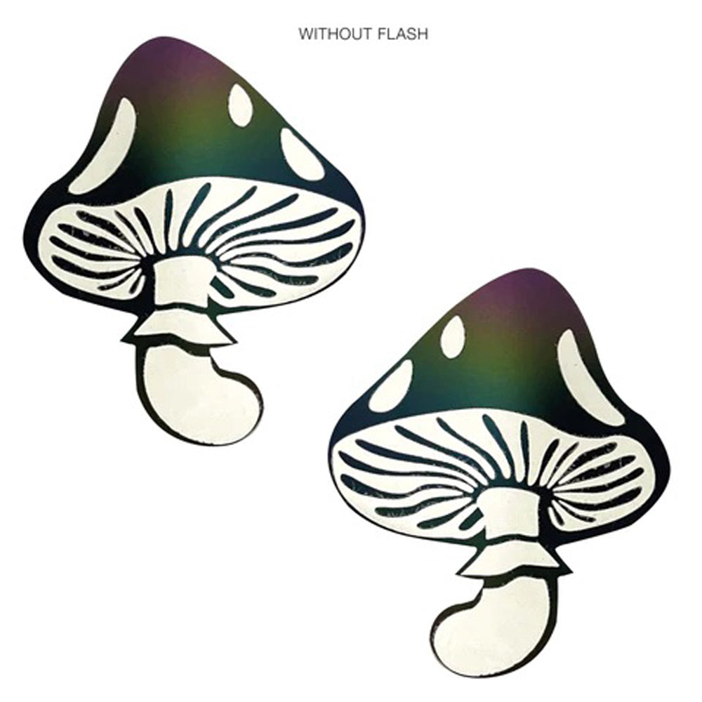 Rainbow Reflective Toadstool Nipple Cover Pasties | 672975644499 | Available at EroticWarehouse.com