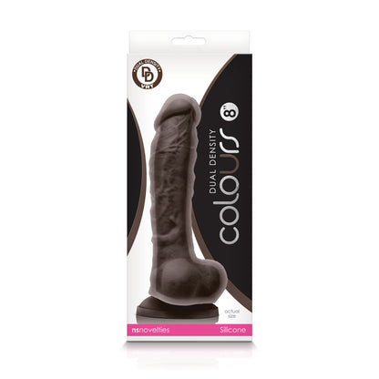 Colours - Dual Density - 8 Inch Dildo - Dark Brown | 657447101670 | Available at EroticWarehouse.com