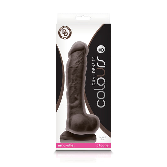 Colours - Dual Density - 8 Inch Dildo - Dark Brown | 657447101670 | Available at EroticWarehouse.com