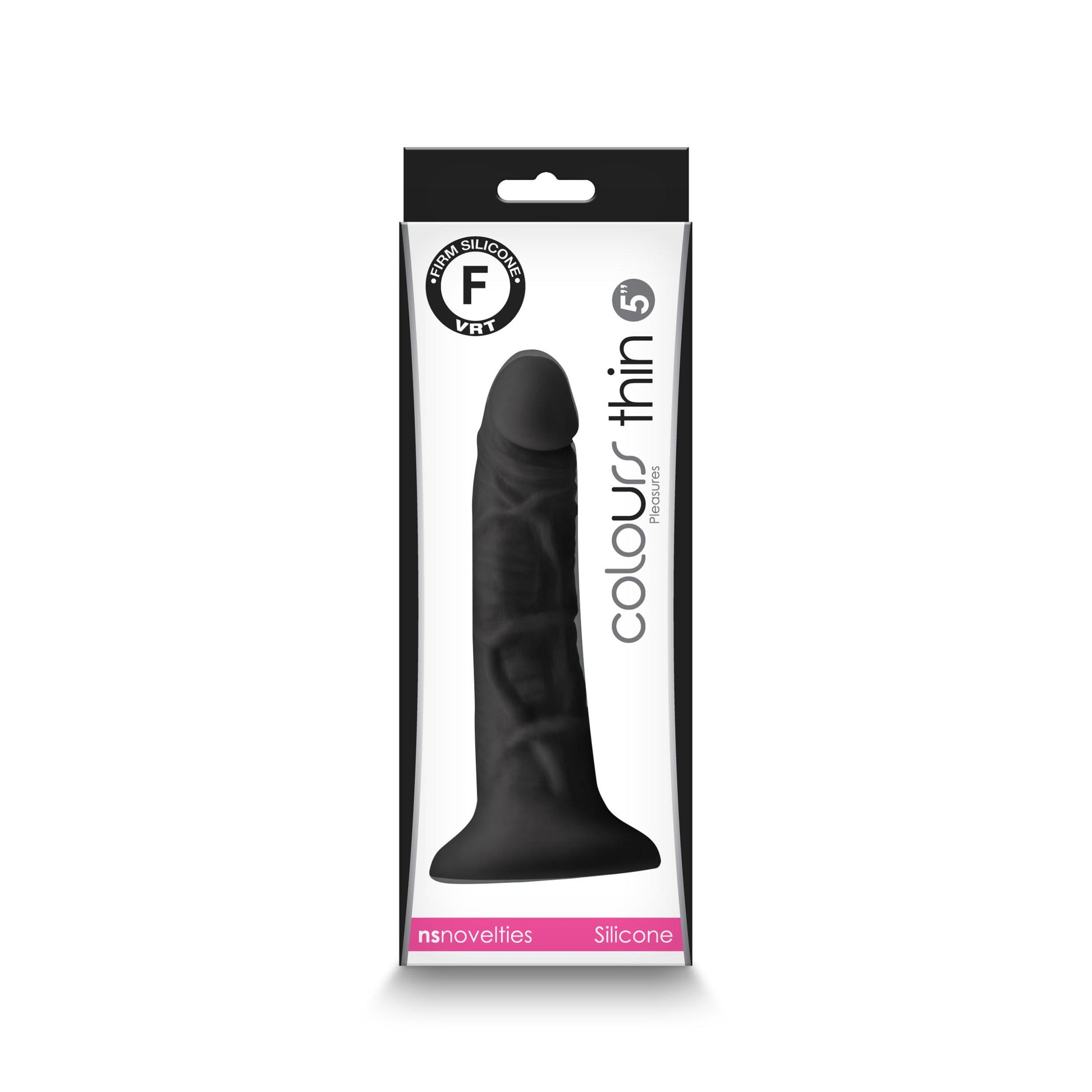 Colours - Pleasures - Thin 5 Inch Dildo - Black | 657447106736 | Available at EroticWarehouse.com