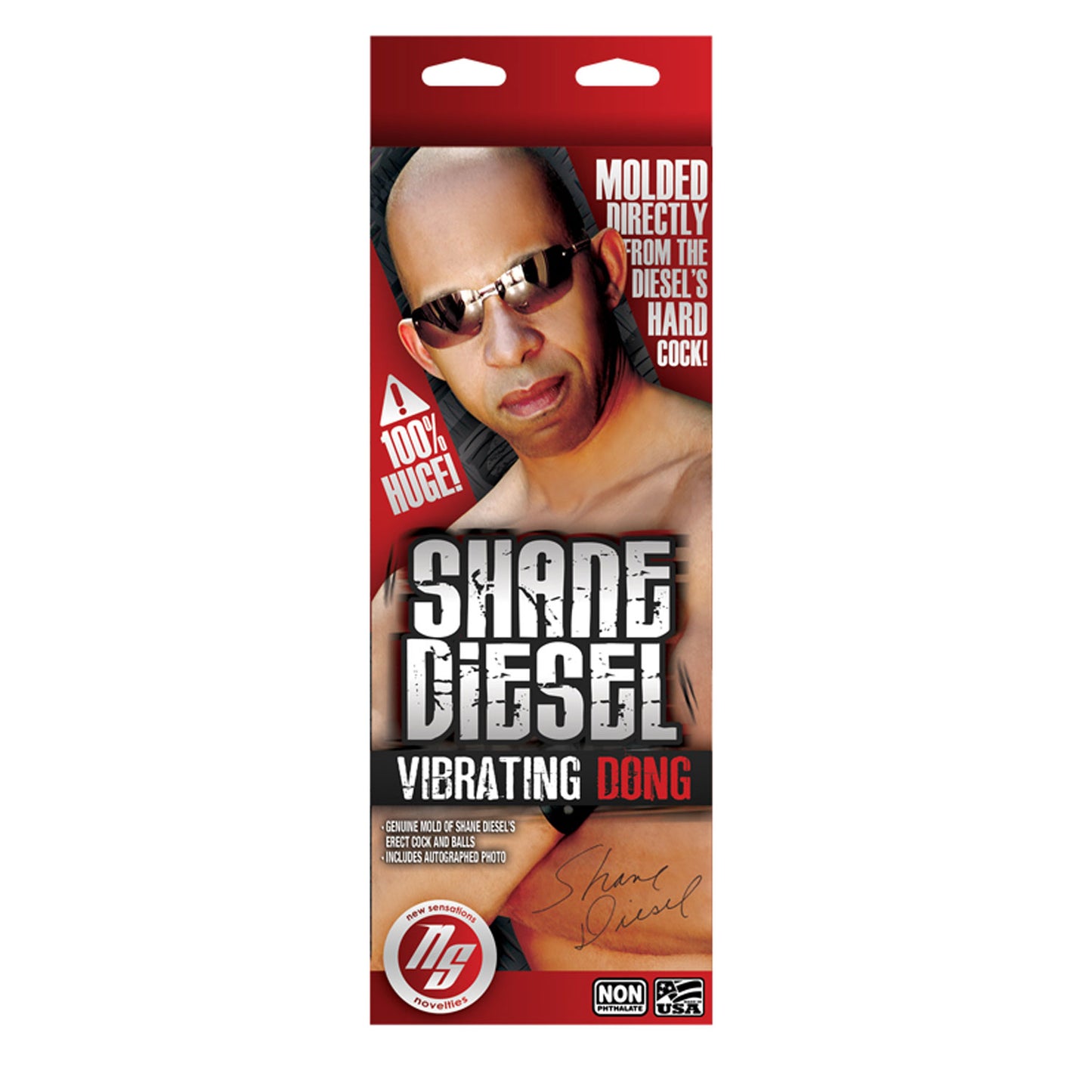 Shane Diesel 10" Vibrating Dildo - Tan | 657447017230 | Available at EroticWarehouse.com