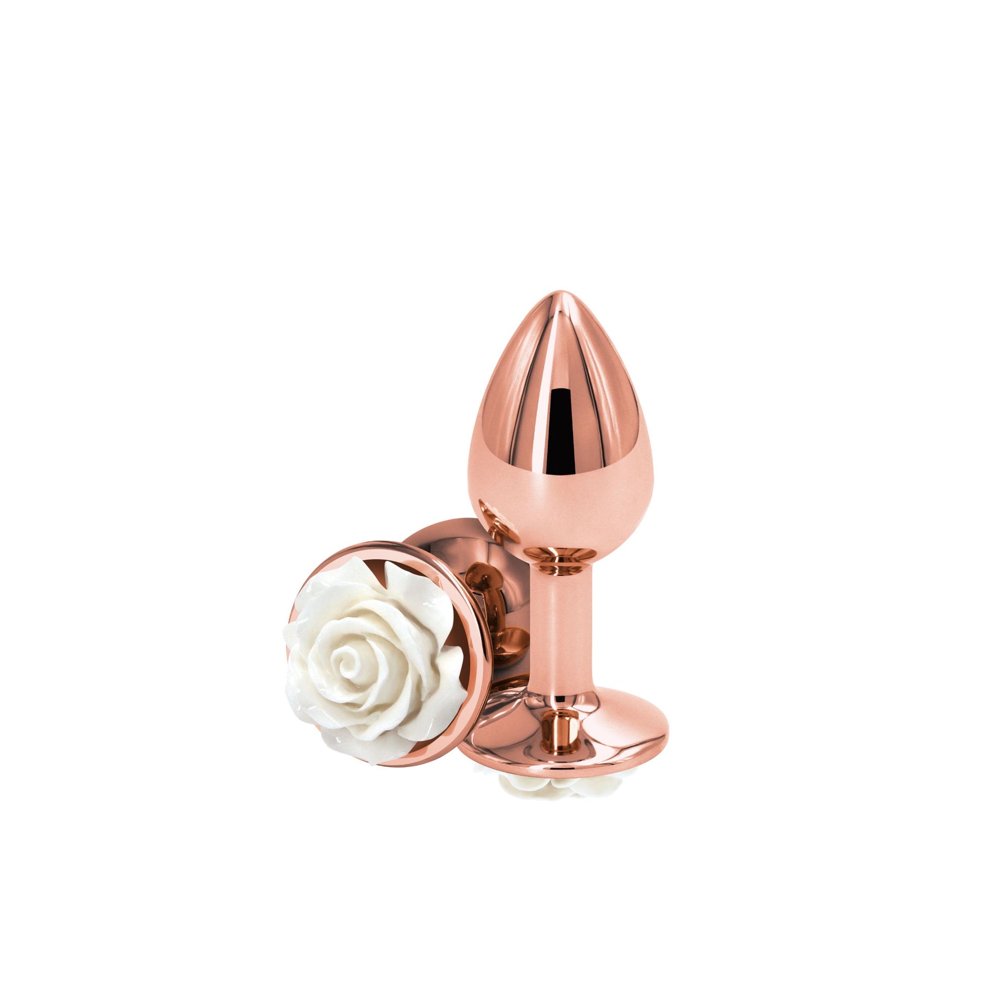 Rear Assets Butt Plug - Rose - Small - White | 657447103551 | Available at EroticWarehouse.com