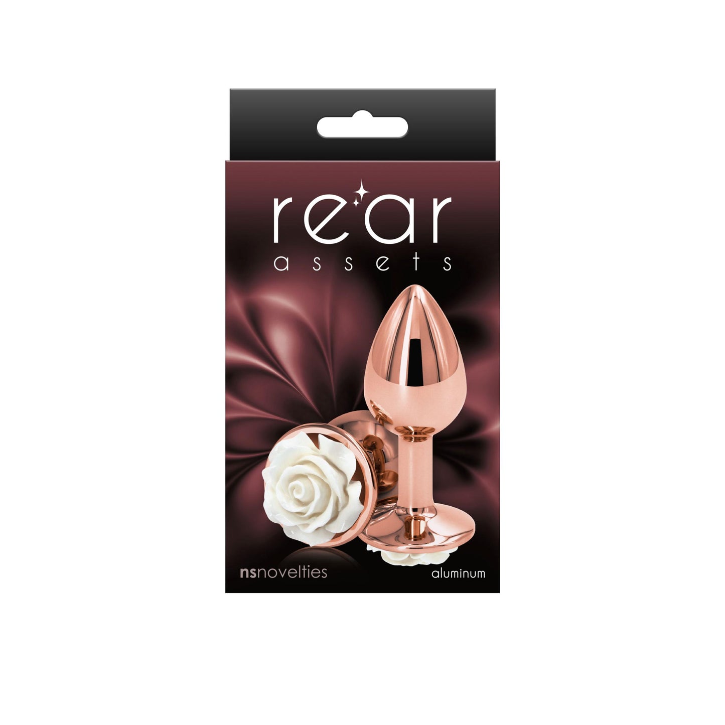 Rear Assets Butt Plug - Rose - Small - White | 657447103551 | Available at EroticWarehouse.com