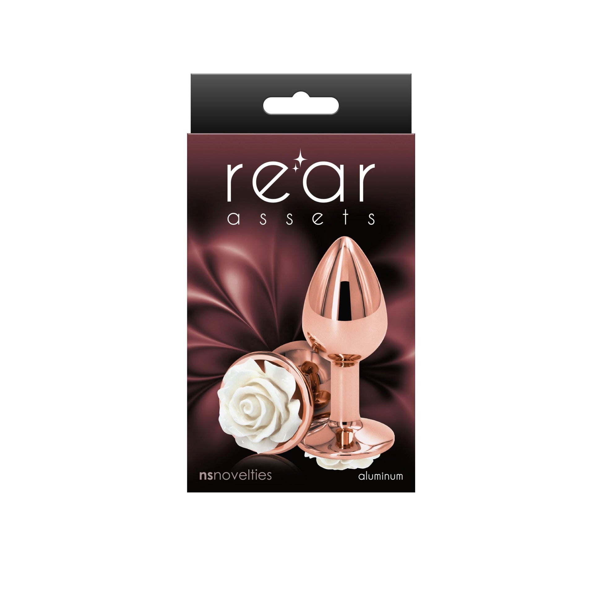 Rear Assets Butt Plug - Rose - Small - White | 657447103551 | Available at EroticWarehouse.com