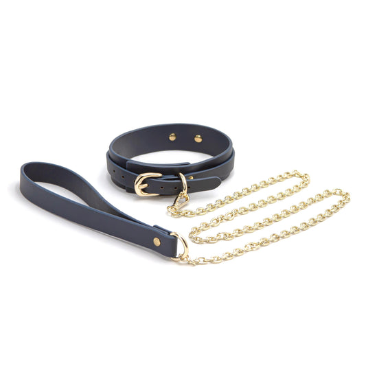 Bondage Couture - Collar and Leash - Blue | 657447103216 | Available at EroticWarehouse.com