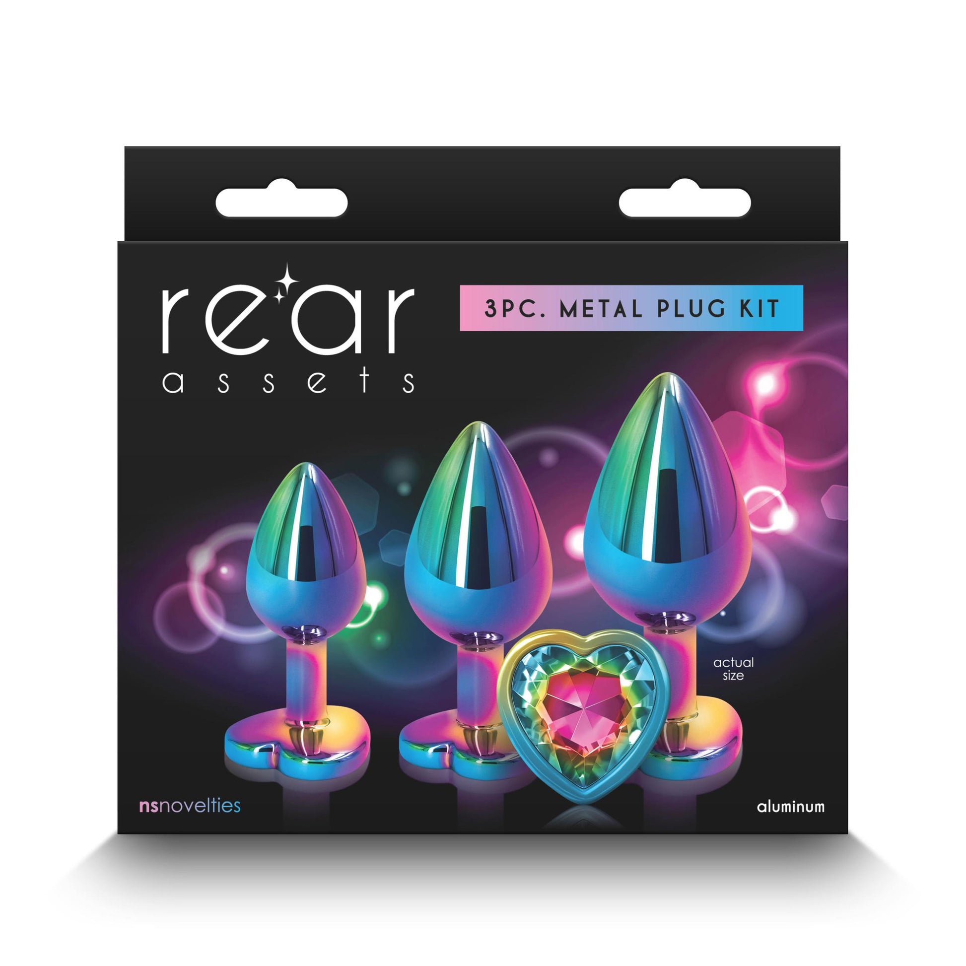 Rear Assets Butt Plugs - Trainer Kit - Multicolor - Rainbow Heart | 657447105326 | Available at EroticWarehouse.com