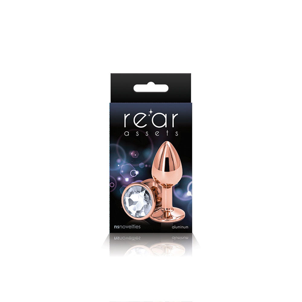 Rear Assets - Rose Gold - Small - Clear | 657447103001 | Available at EroticWarehouse.com
