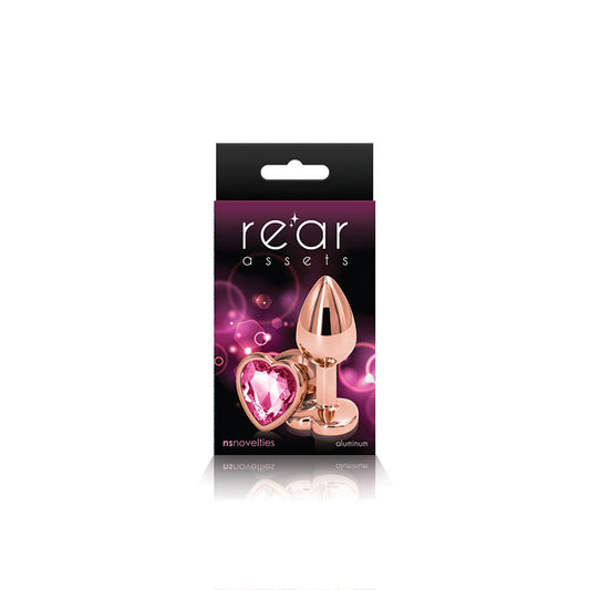 Rear Assets - Rose Gold Heart - Small - Pink | 657447103131 | Available at EroticWarehouse.com