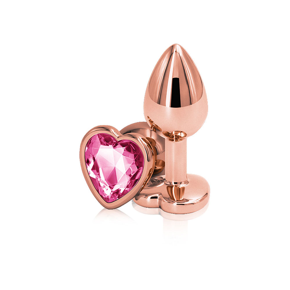 Rear Assets - Rose Gold Heart - Small - Pink | 657447103131 | Available at EroticWarehouse.com