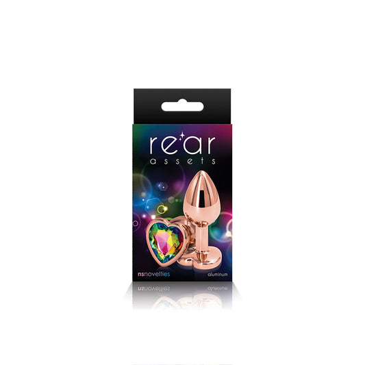 Rear Assets - Rose Gold Heart - Small - Rainbow | 657447103148 | Available at EroticWarehouse.com