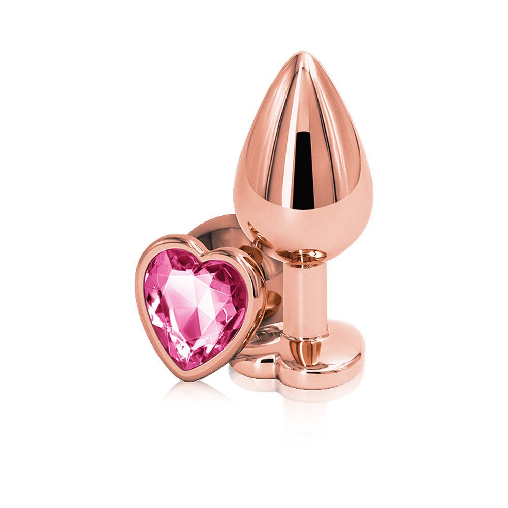 Rear Assets - Rose Gold Heart - Medium - Pink | 657447103162 | Available at EroticWarehouse.com