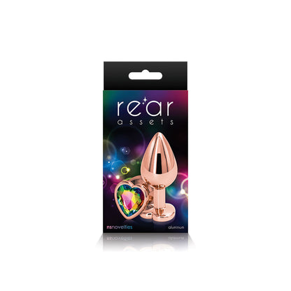 Rear Assets - Rose Gold Heart - Medium - Rainbow | 657447103179 | Available at EroticWarehouse.com