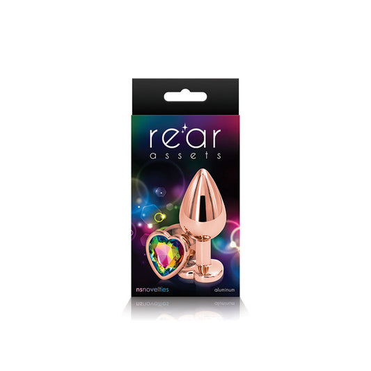Rear Assets - Rose Gold Heart - Medium - Rainbow | 657447103179 | Available at EroticWarehouse.com