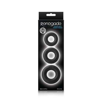 Renegade - Super Soft Power Rings - Black | 657447100703 | Available at EroticWarehouse.com