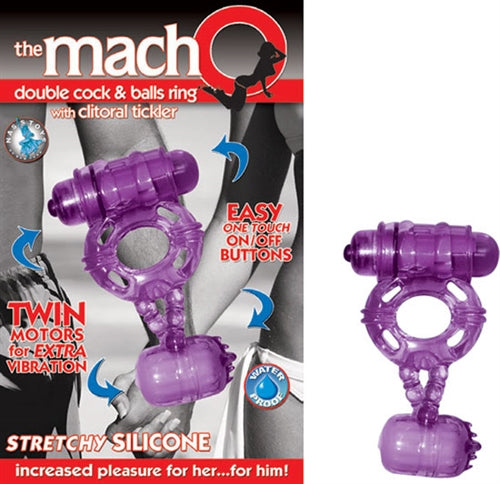 The Macho Double -Purple Cock and Balls | 782631202328 | Available at EroticWarehouse.com