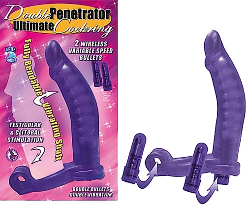 Double Penetrator Ultimate Cockring-Purple | 782631213027 | Available at EroticWarehouse.com