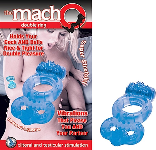 The Macho Double Ring - Blue | 782631214512 | Available at EroticWarehouse.com