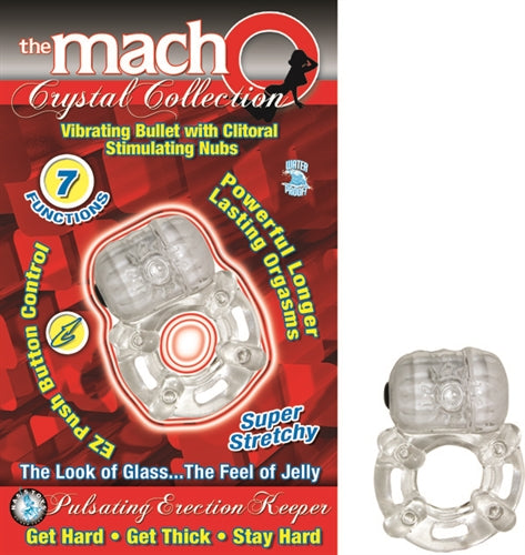 The Macho Crystal Collection Pulsating Erection Keeper - Clear | 782631223804 | Available at EroticWarehouse.com