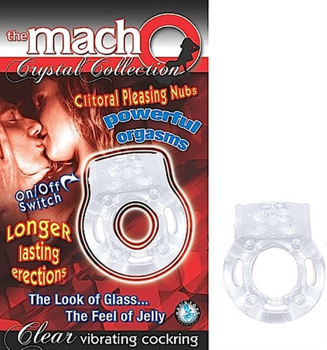 The Macho Crystal Collection Vibrating Cock Ring- Clear | 782631236903 | Available at EroticWarehouse.com