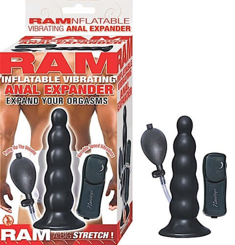 Ram Inflatable Vibrating Anal Expander - Black | 782631240702 | Available at EroticWarehouse.com