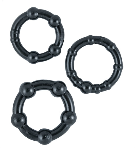 Ram Beaded Cockrings - Black | 782631248524 | Available at EroticWarehouse.com