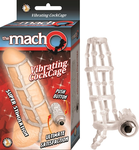 The Macho Vibrating Cock Cage - Clear | 782631259537 | Available at EroticWarehouse.com