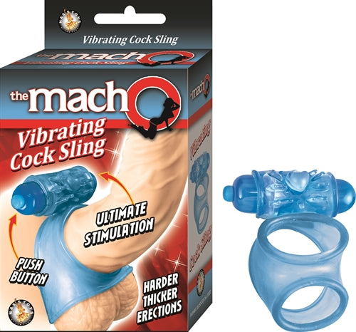 Macho Vibrating Cock Sling - Blue | 782631259612 | Available at EroticWarehouse.com