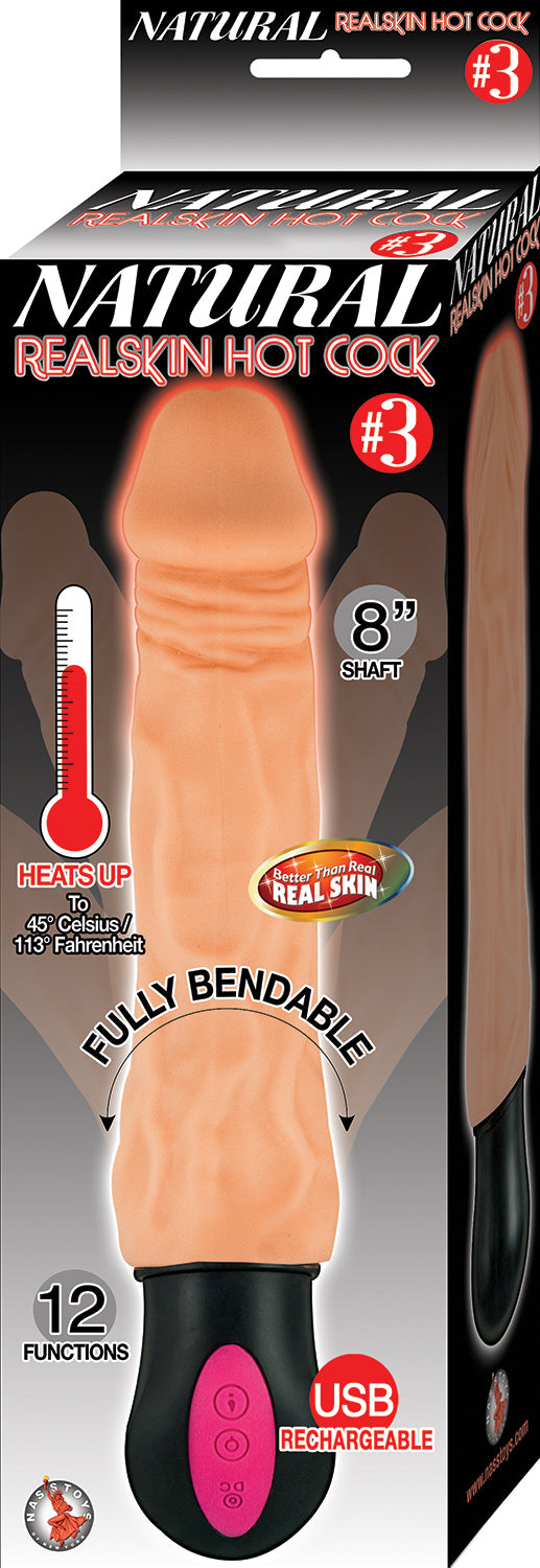 Natural Realskin Hot Cock #3 - Flesh | 782631272208 | Available at EroticWarehouse.com