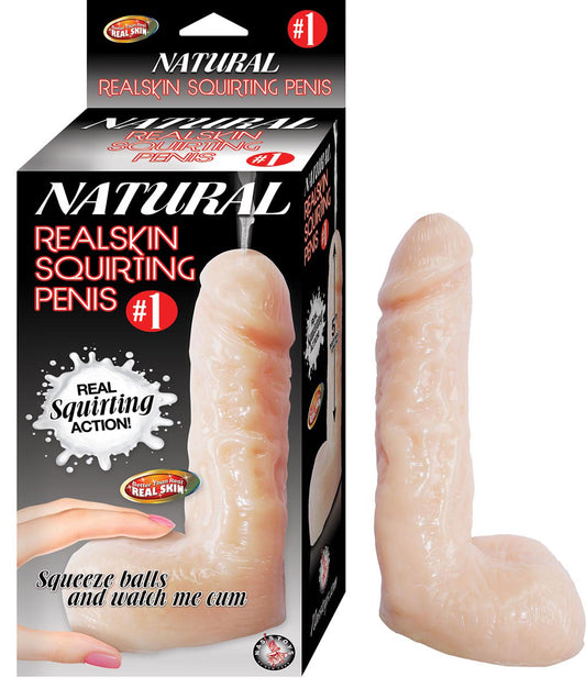 Natural Realskin Squirting Penis #1 - Flesh | 782631275902 | Available at EroticWarehouse.com