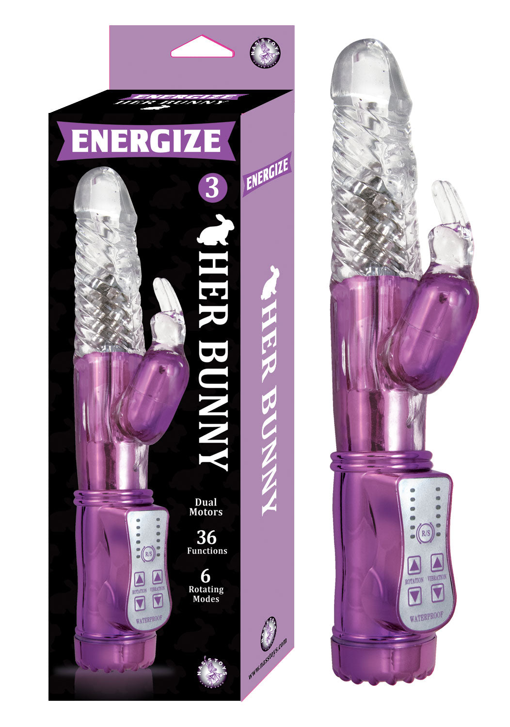Energize Her Bunny 3 - Purple | 782631279221 | Available at EroticWarehouse.com