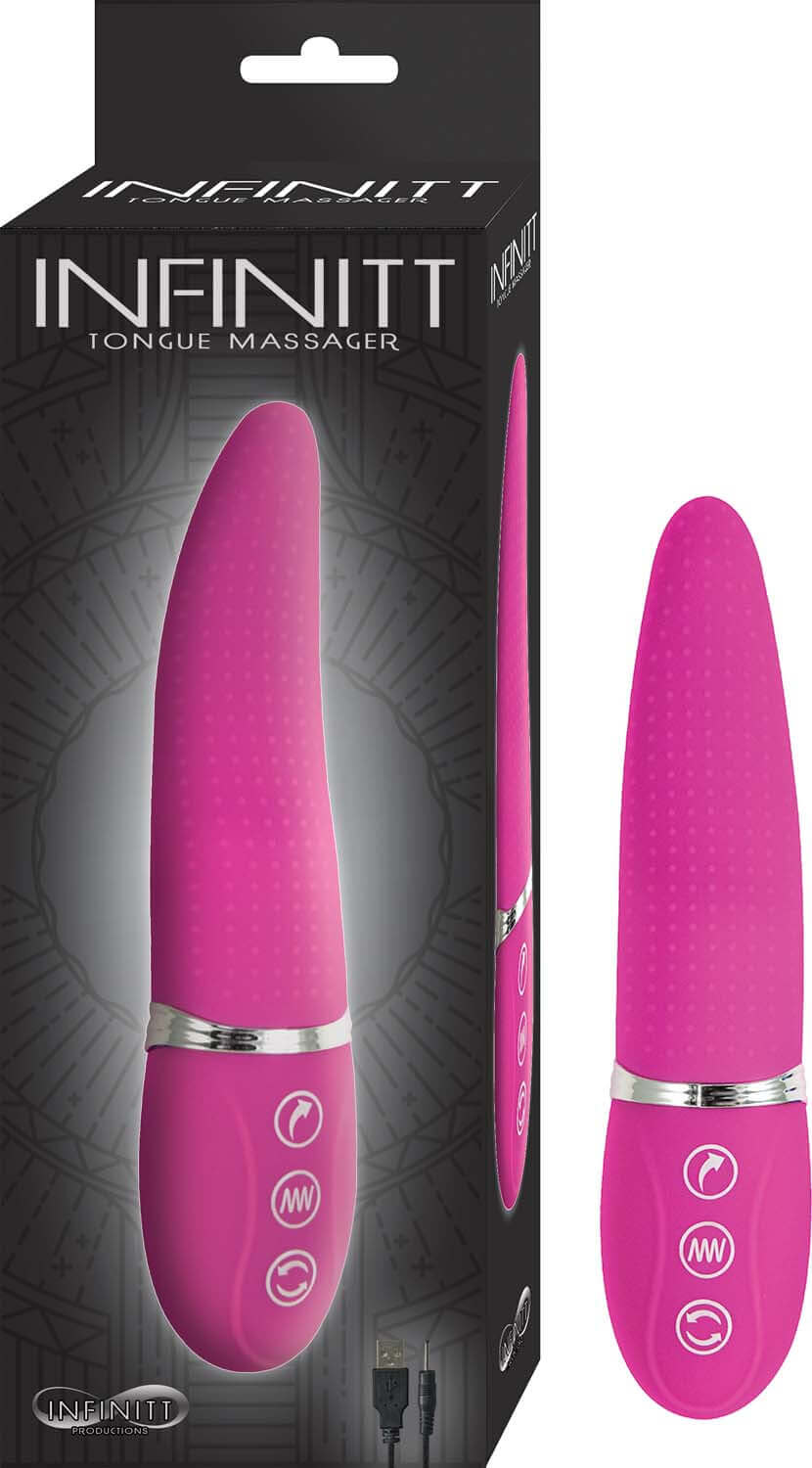 Infinitt Tongue Massager - Pink | 782631282313 | Available at EroticWarehouse.com