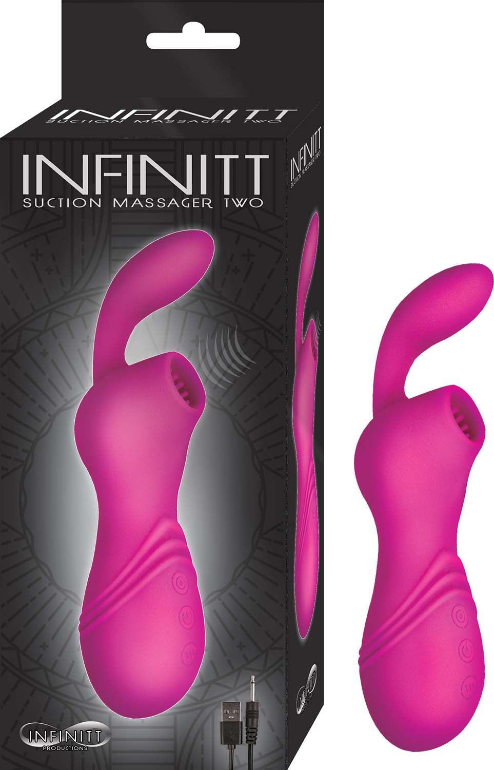 Infinitt Suction Massager Two - Pink | 782631282511 | Available at EroticWarehouse.com