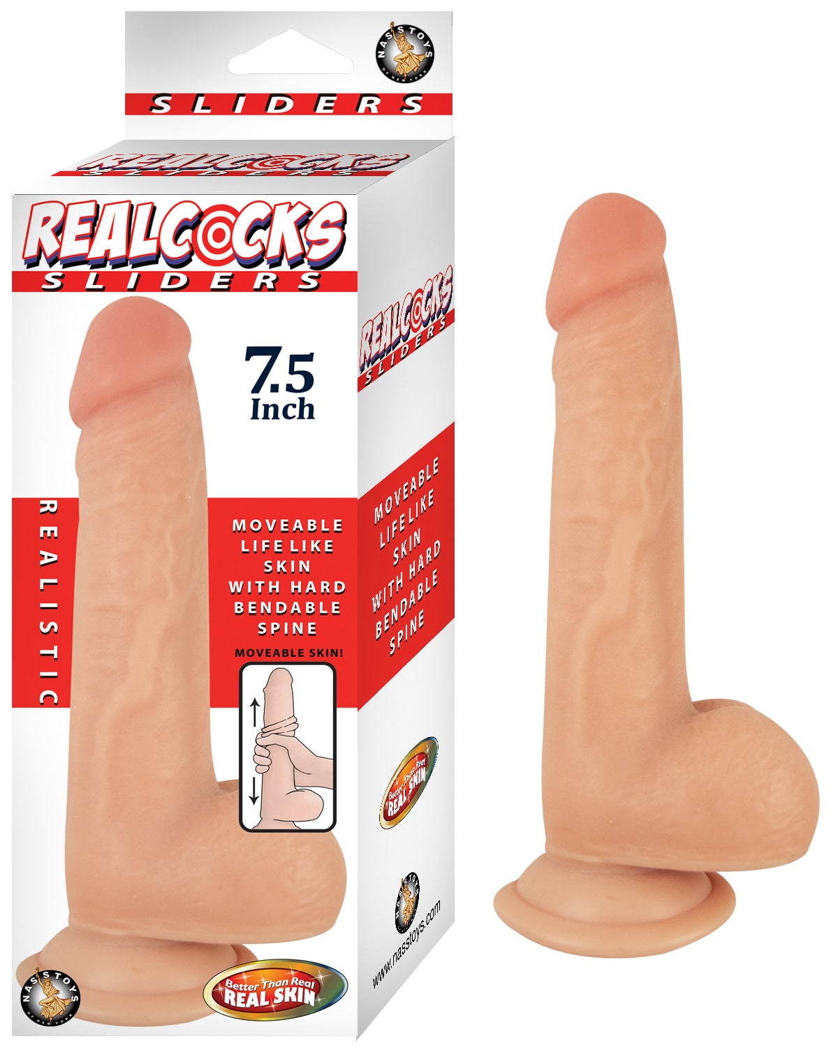 Realcocks Sliders - 7.5 Inch - Flesh | 782631287806 | Available at EroticWarehouse.com