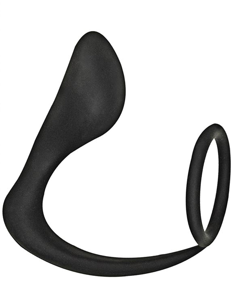 Commander Prostate Pleaser Cockring - Black | 782631294408 | Available at EroticWarehouse.com