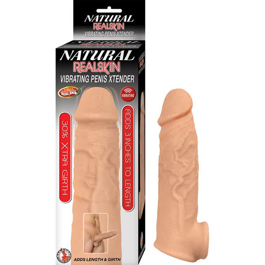 Natural Realskin Vibrating Penis Xtender | 782631295719 | Available at EroticWarehouse.com