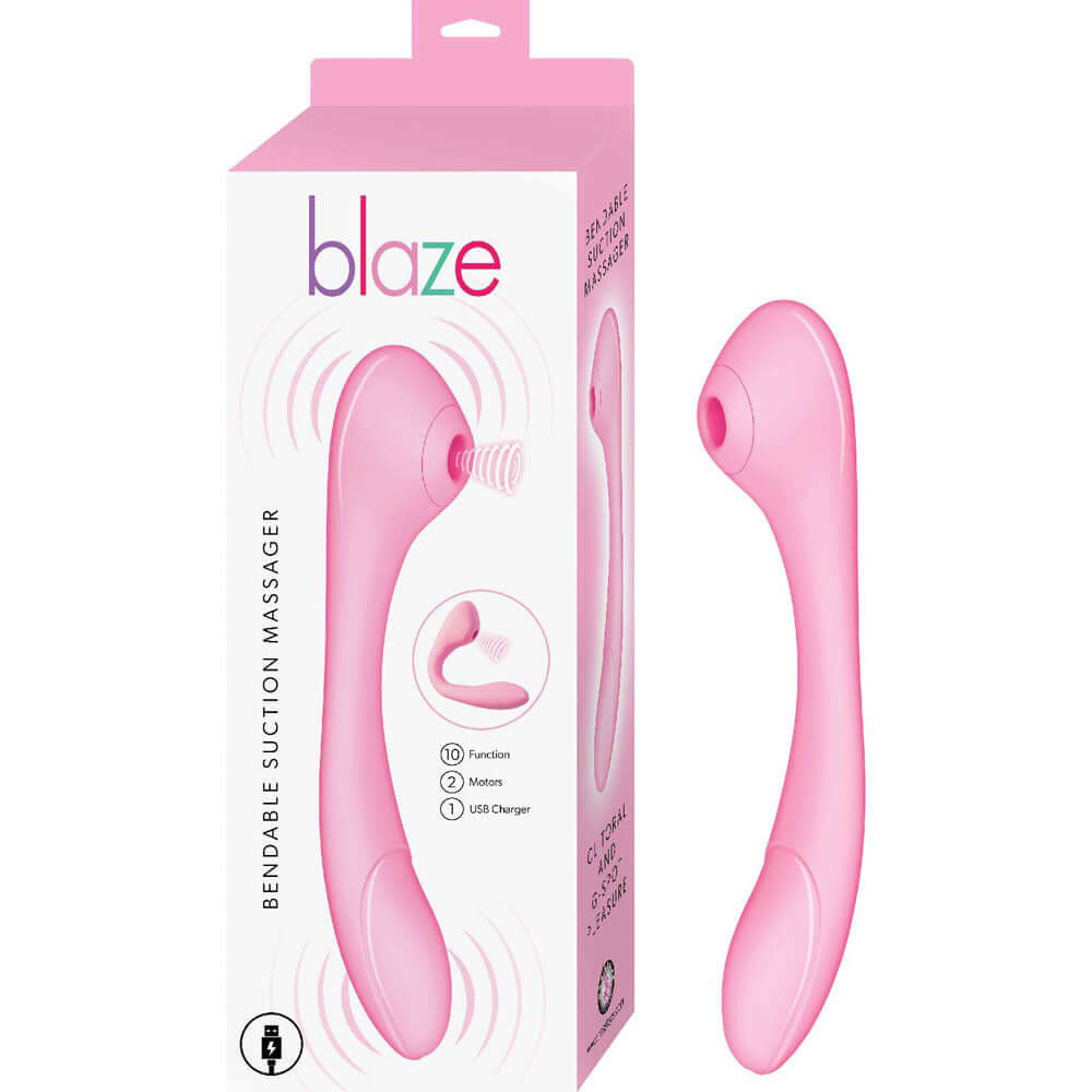 Blaze Bendable Suction Massager - Pink | 782631318616 | Available at EroticWarehouse.com