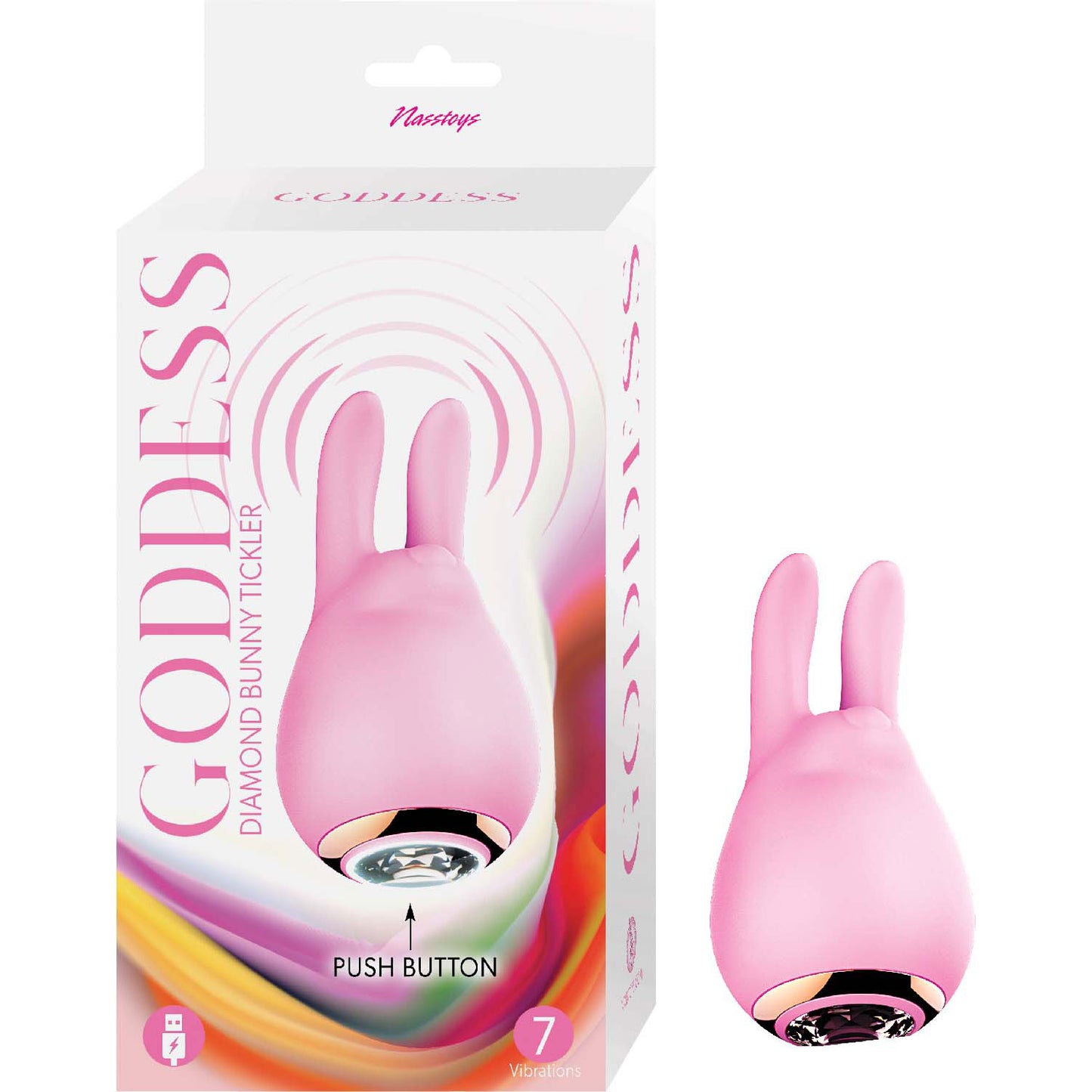 Goddess Diamond Bunny Tickler - Pink | 782631320701 | Available at EroticWarehouse.com