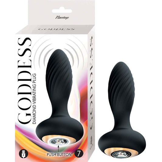 Goddess Diamond Vibrating Plug - Black | 782631321005 | Available at EroticWarehouse.com