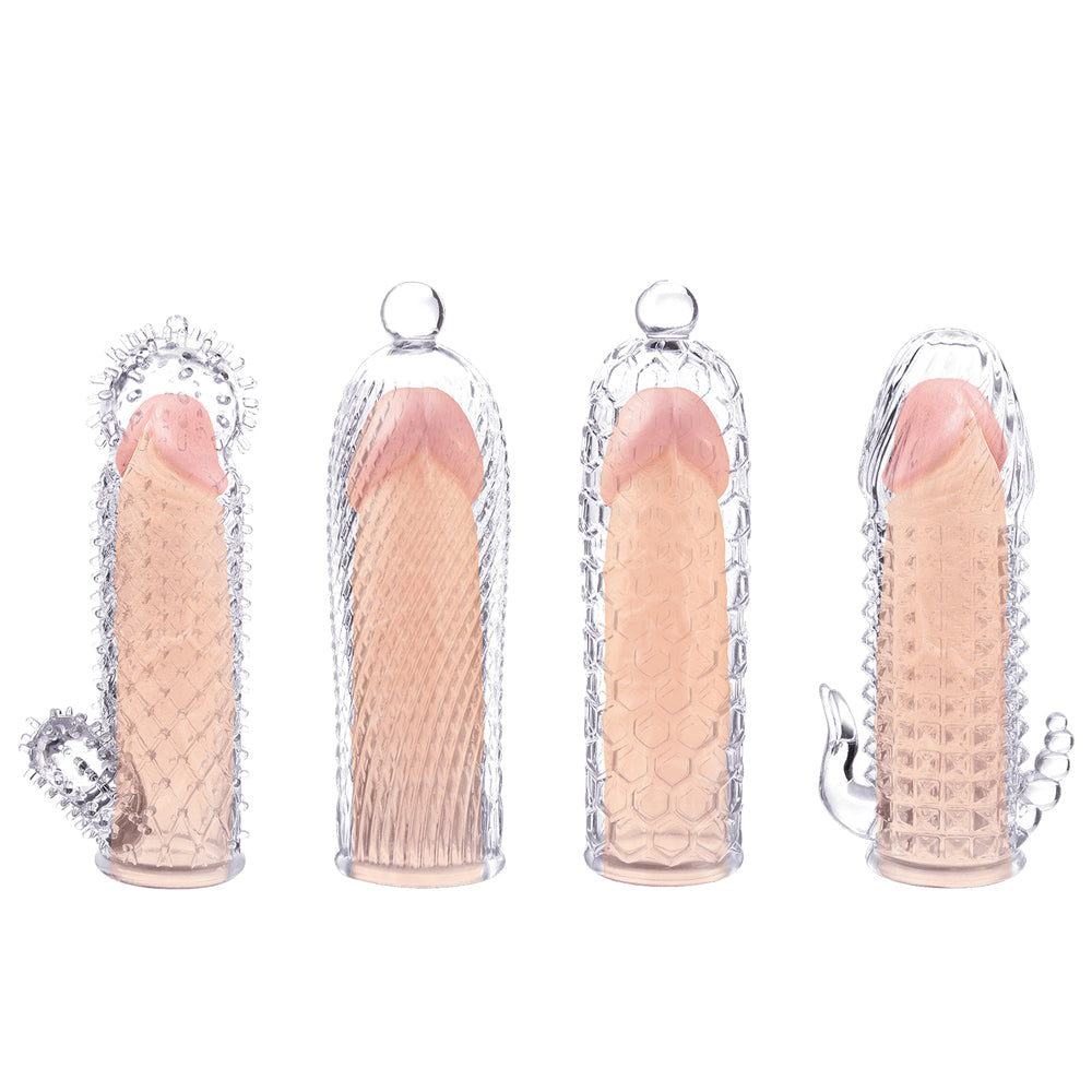 Magic Soft and Stretchy Tickler Sleeves Kit - Clear | 782631322804 | Available at EroticWarehouse.com
